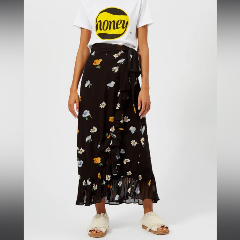 Ganni Floral Wrap Skirt 34